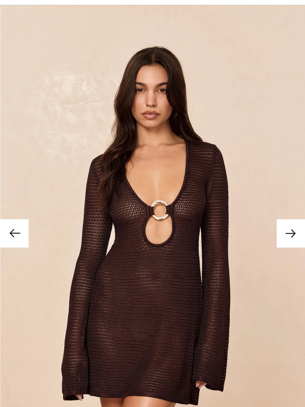Monday Swimwear Knit Mini Dress with Front Ring Detail